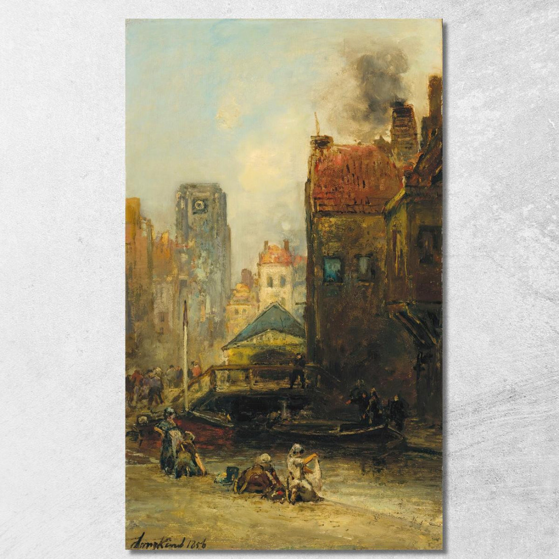 L'Aia Veere Rotterdam Johan Barthold Jongkind jbj25 quadro stampato su tela L'Aia Veere Rotterdam Johan Barthold Jongkind jbj25 quadro stampato su tela
