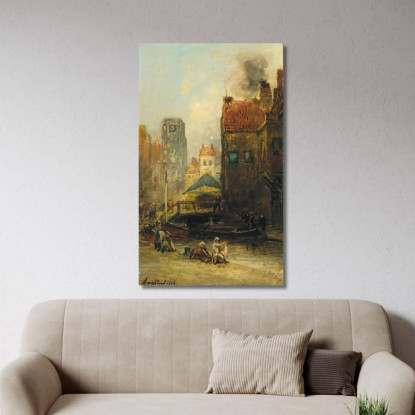 L'Aia Veere Rotterdam Johan Barthold Jongkind jbj25 quadro stampato su tela