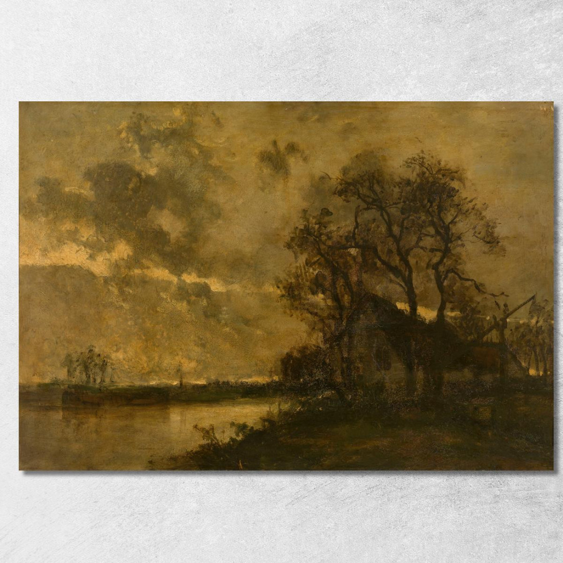 Paesaggio 2 Johan Barthold Jongkind jbj34 quadro stampato su tela Paesaggio 2 Johan Barthold Jongkind jbj34 quadro stampato su tela