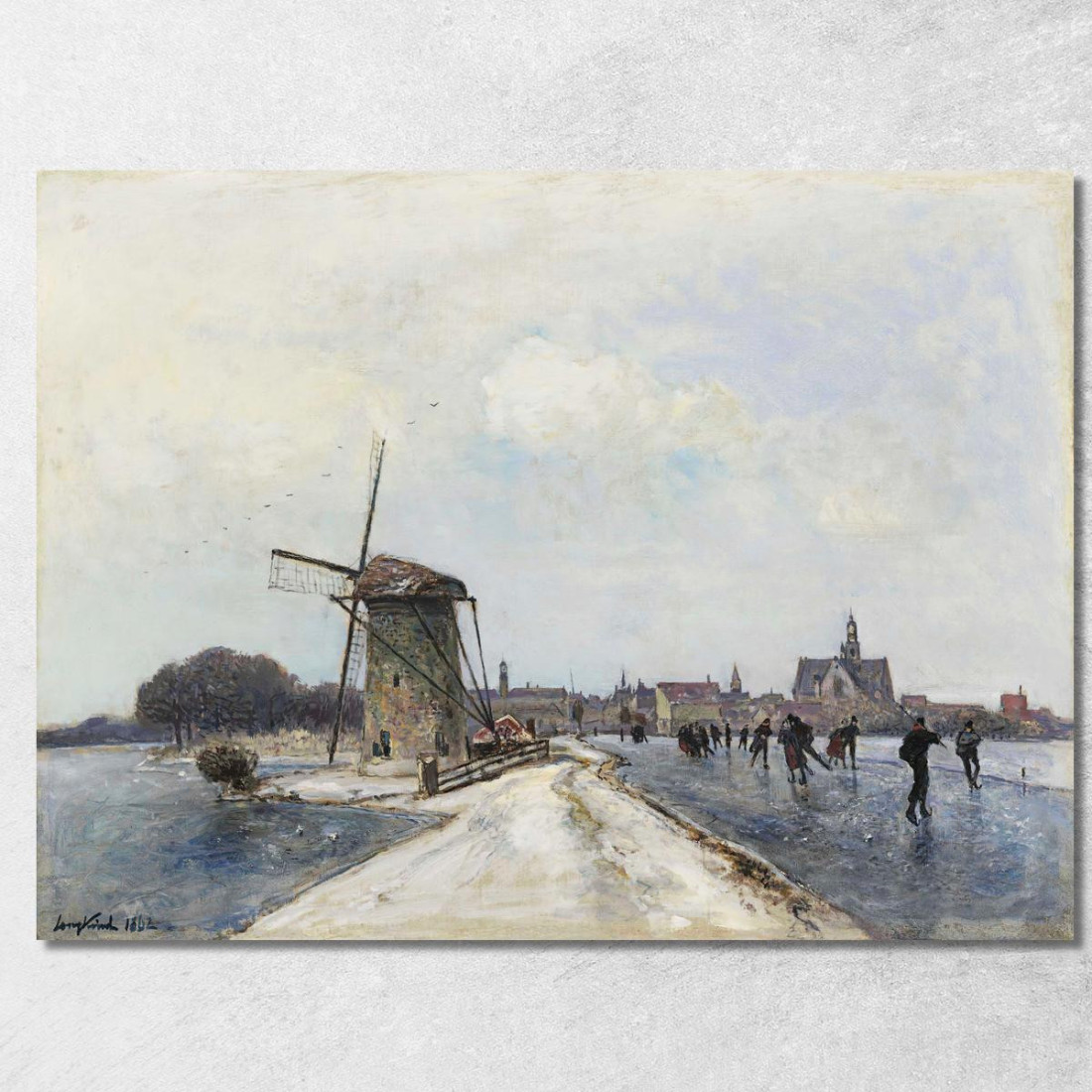 Pattinatori A Maassluis Johan Barthold Jongkind jbj54 quadro stampato su tela