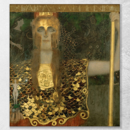 Pallade Atena Gustav Klimt kg42 quadro stampato su tela