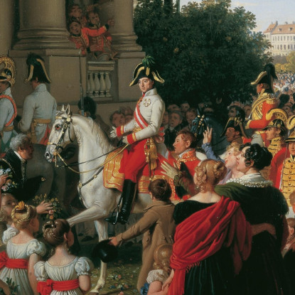 L'Ingresso Dell'Imperatore Francesco I A Vienna Dopo La Pace Di Parigi Johann Peter Krafft jpk12 quadro stampato su tela