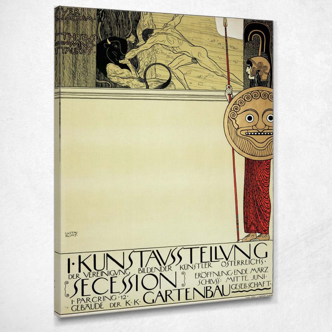 Manifesto Per La Prima Mostra D'Arte Del Movimento Della Secessione Gustav Klimt kg51 quadro stampato su tela Manifesto Per La Prima Mostra D'Arte Del Movimento Della Secessione Gustav Klimt kg51 quadro stampato su tela