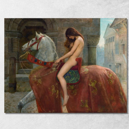 Lady Godiva John Collier jcl6 quadro stampato su tela