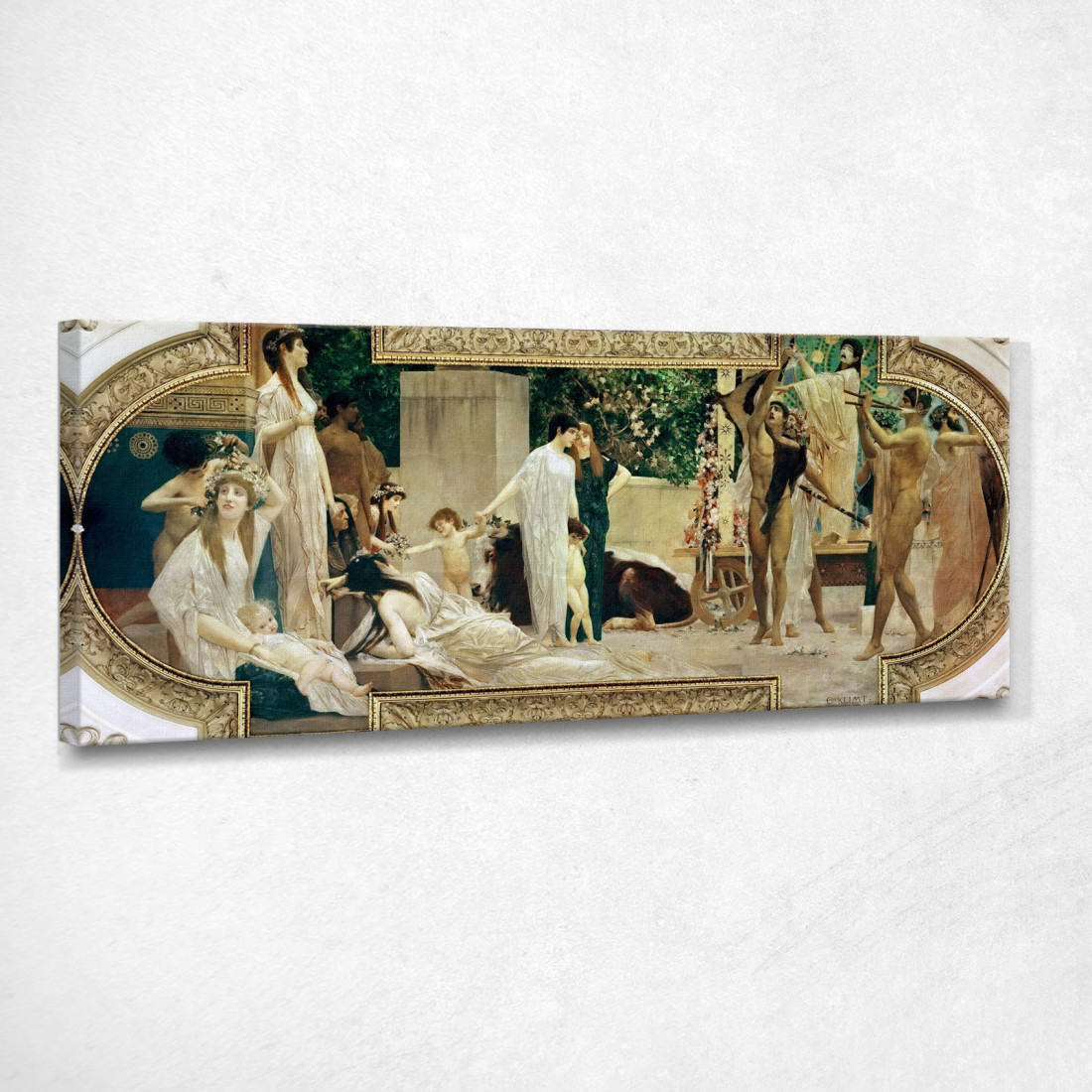 Il Teatro Greco Affresco Gustav Klimt kg62 quadro stampato su tela Il Teatro Greco Affresco Gustav Klimt kg62 quadro stampato su tela