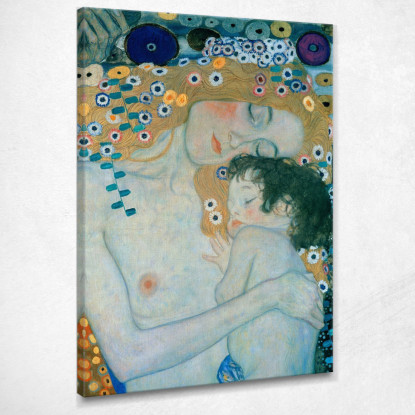 Le Tre Eta' Della Donna Frammento Gustav Klimt kg66 quadro stampato su tela