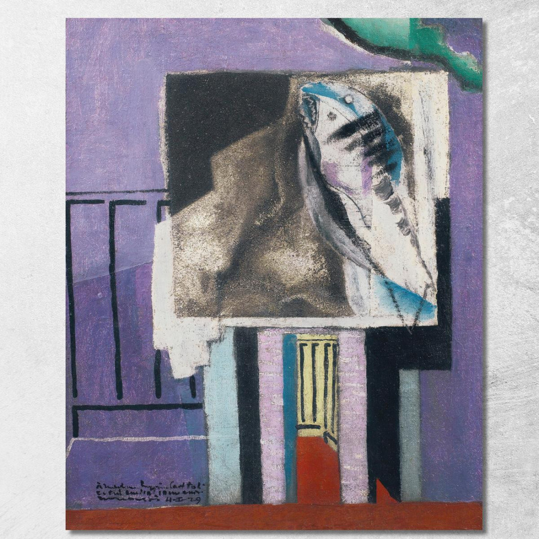 Natura Morta Davanti Al Balcone Louis Marcoussis lmr26 quadro stampato su tela Natura Morta Davanti Al Balcone Louis Marcoussis lmr26 quadro stampato su tela