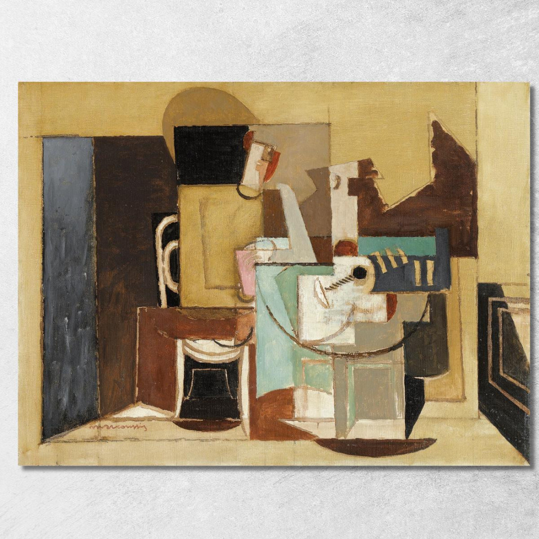 Personaggio Seduto A Una Tavola Rotonda Louis Marcoussis lmr32 quadro stampato su tela Personaggio Seduto A Una Tavola Rotonda Louis Marcoussis lmr32 quadro stampato su tela