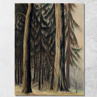 Foresta Di Abeti Léon Spilliaert lsp47 quadro stampato su tela