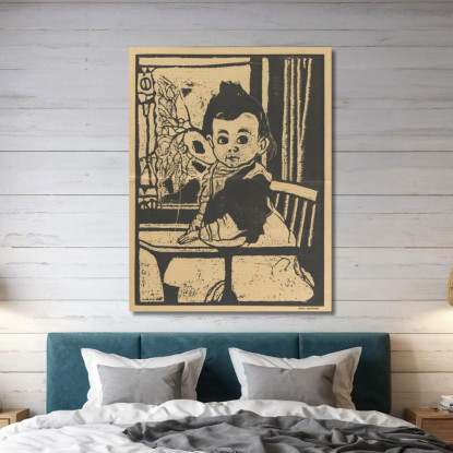 Bambino Nella Testa Dei Bambini Del Seggiolone Léon Spilliaert lsp59 quadro stampato su tela