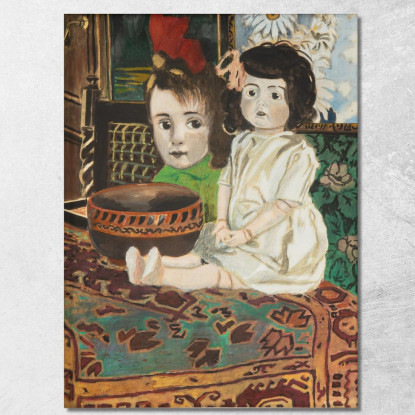 Bambina Con La Bambola All'Interno Del Pittore Léon Spilliaert lsp88 quadro stampato su tela