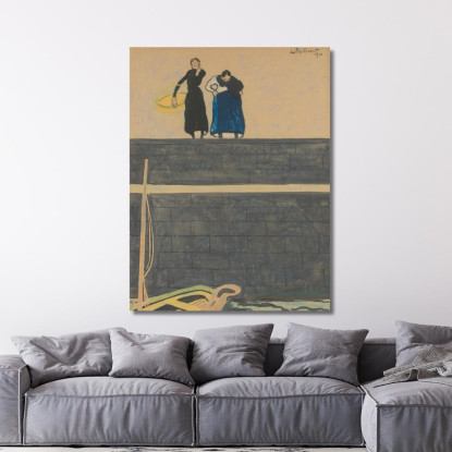 Le Mogli Dei Pescatori Sulla Banchina Léon Spilliaert lsp112 quadro stampato su tela