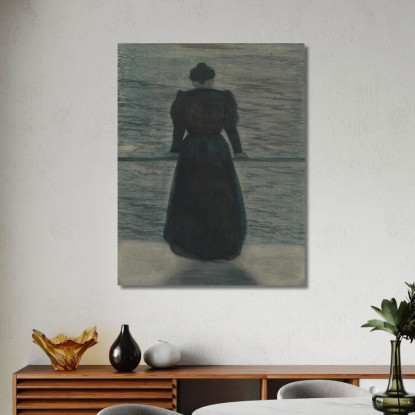 Donna In Riva Al Mare Léon Spilliaert lsp113 quadro stampato su tela