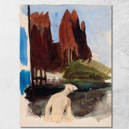 Schizzo Per La Pittura Fantasy Magnus Enckell mek35 quadro stampato su tela