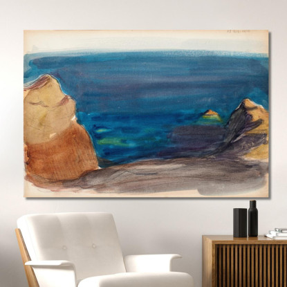Schizzo Del Paesaggio Della Spiaggia Magnus Enckell mek58 quadro stampato su tela
