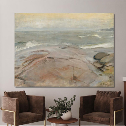 Paesaggio Balneare Dall'Isola Di Suursaari Magnus Enckell mek65 quadro stampato su tela