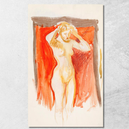 Modello Nudo In Piedi Magnus Enckell mek72 quadro stampato su tela