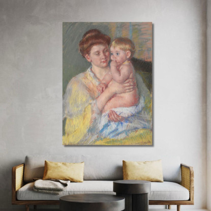 Baby John Con L'Indice In Bocca Mary Cassatt mcs8 quadro stampato su tela