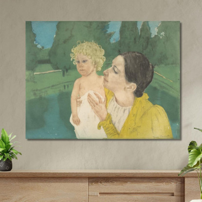 Vicino Allo Stagno Mary Cassatt mcs10 quadro stampato su tela