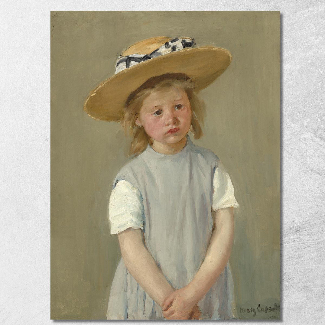 Bambino Con Cappello Di Paglia Mary Cassatt mcs11 quadro stampato su tela Bambino Con Cappello Di Paglia Mary Cassatt mcs11 quadro stampato su tela