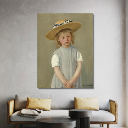 Bambino Con Cappello Di Paglia Mary Cassatt mcs11 quadro stampato su tela