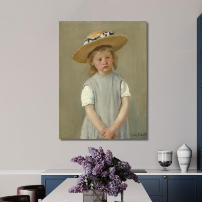 Bambino Con Cappello Di Paglia Mary Cassatt mcs11 quadro stampato su tela