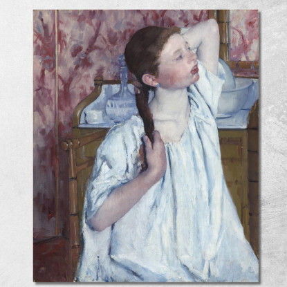 Ragazza Che Si Sistema I Capelli Mary Cassatt mcs19 quadro stampato su tela