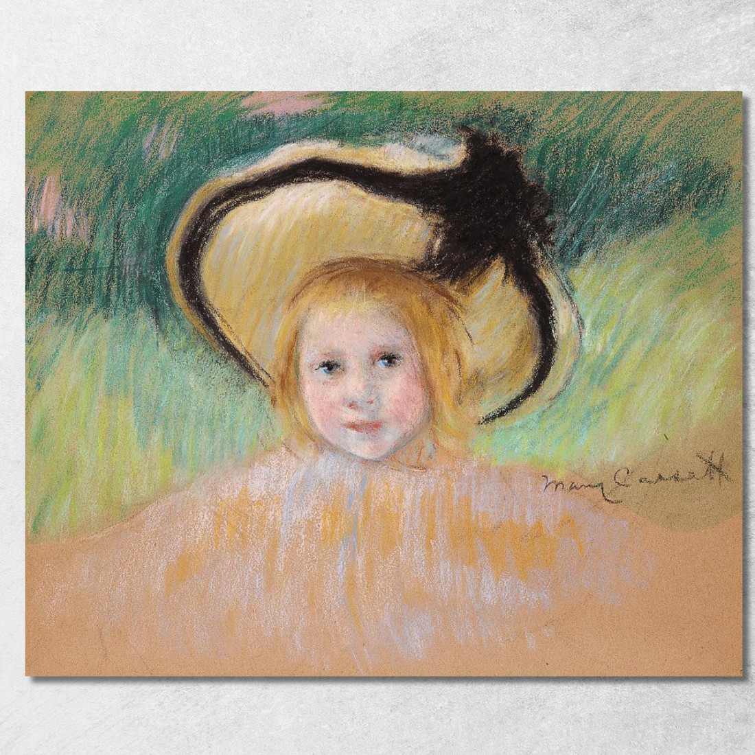 Ragazza Con Un Cappello Con Un Nastro Nero Mary Cassatt mcs20 quadro stampato su tela