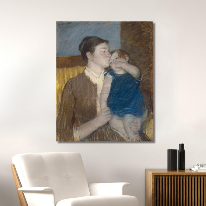 Bacio Della Buonanotte Della Mamma Mary Cassatt mcs34 quadro stampato su tela