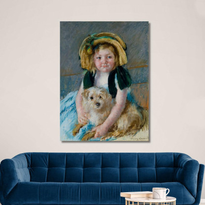 Sara Con Il Suo Cane Mary Cassatt mcs42 quadro stampato su tela