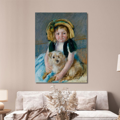 Sara Con Il Suo Cane Mary Cassatt mcs42 quadro stampato su tela