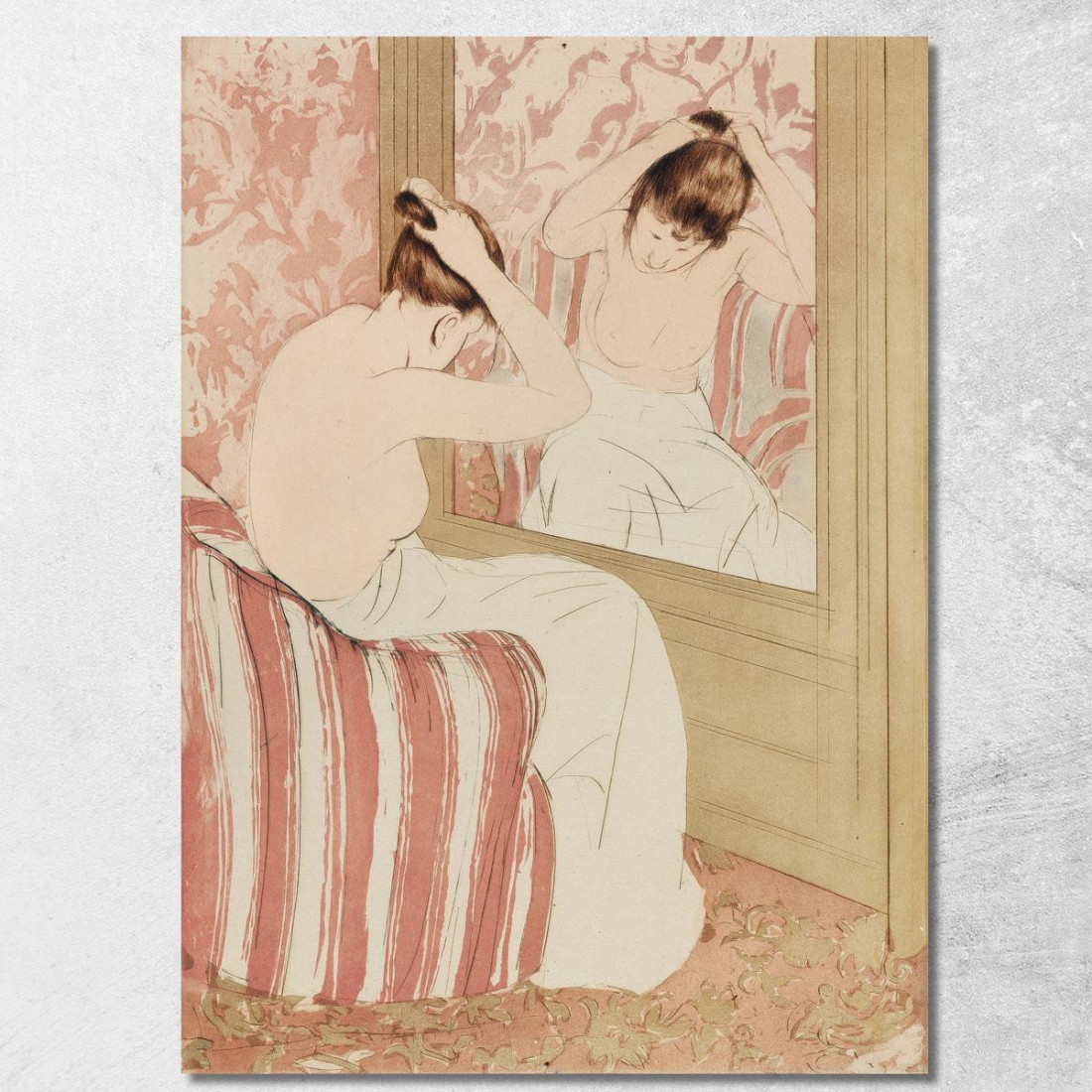 La Pettinatura Mary Cassatt mcs54 quadro stampato su tela