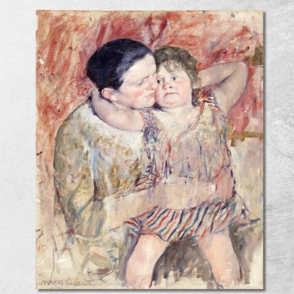 Donna E Bambino Mary Cassatt mcs60 quadro stampato su tela