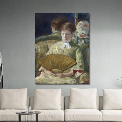 Donna Con Un Ventaglio Mary Cassatt mcs63 quadro stampato su tela