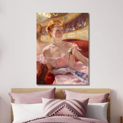Donna Con Collana Di Perle In Un Loggione Mary Cassatt mcs64 quadro stampato su tela