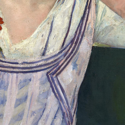 Donna Con Una Zinnia Rossa Mary Cassatt mcs65 quadro stampato su tela