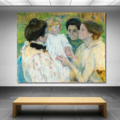 Donne Che Ammirano Un Bambino Mary Cassatt mcs66 quadro stampato su tela