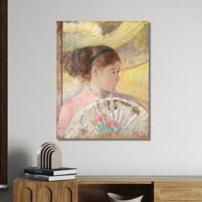 Giovane Donna In Un Loggione Che Guarda Verso Destra Mary Cassatt mcs68 quadro stampato su tela