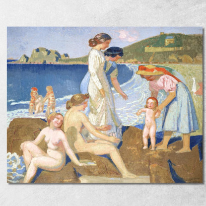 Bagnanti A Perros Guirec Bagnanti A Perros-Guirec Maurice Denis mdn4 quadro stampato su tela