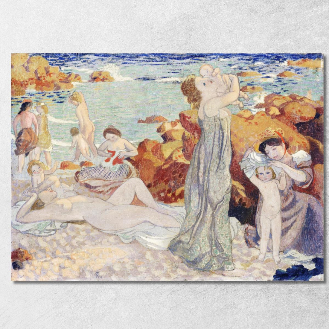 Bagnanti Pouldu Spiaggia Bagnanti Plage Du Pouldu Maurice Denis mdn5 quadro stampato su tela