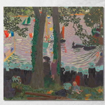 Benedizione Di Uno Yacht Sul Fiume Belon Maurice Denis mdn6 quadro stampato su tela