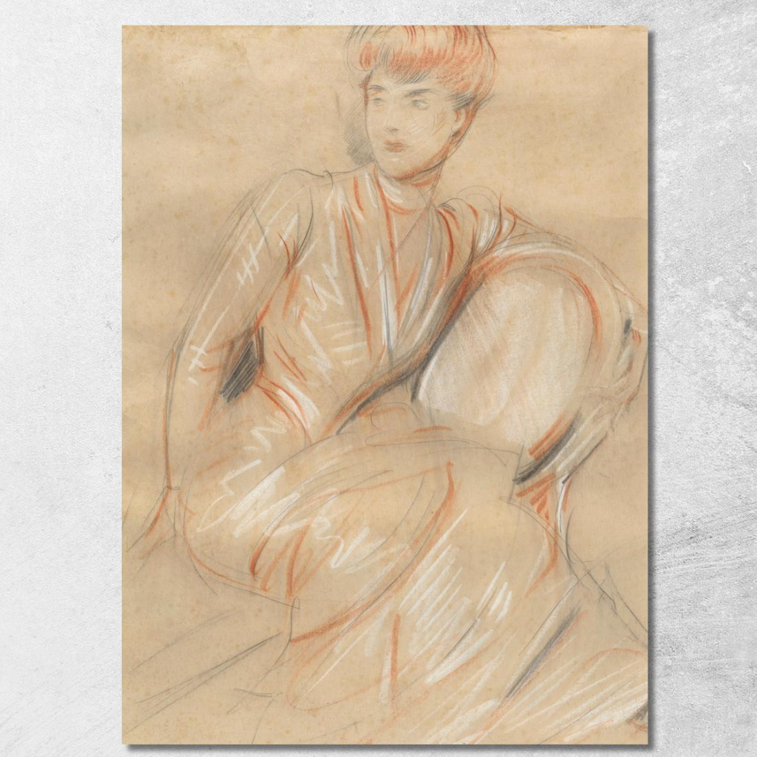 Una Signora Seduta Su Una Sedia Paul César Helleu pch1 quadro stampato su tela Una Signora Seduta Su Una Sedia Paul César Helleu pch1 quadro stampato su tela