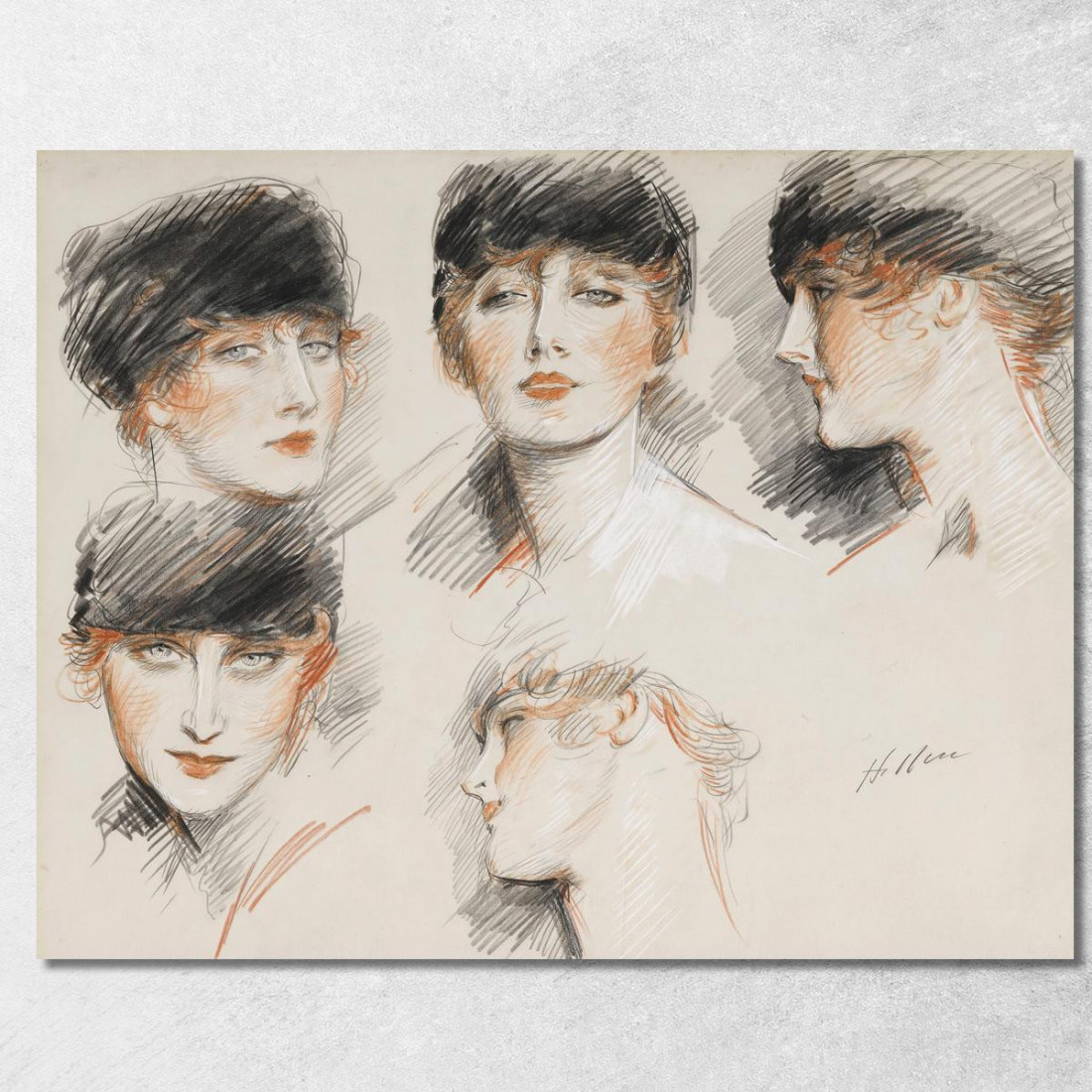 Gladys Deacon Duchessa Di Marlborough Paul César Helleu pch9 quadro stampato su tela Gladys Deacon Duchessa Di Marlborough Paul César Helleu pch9 quadro stampato su tela