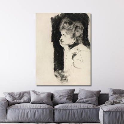 Testa Di Donna Paul César Helleu pch11 quadro stampato su tela