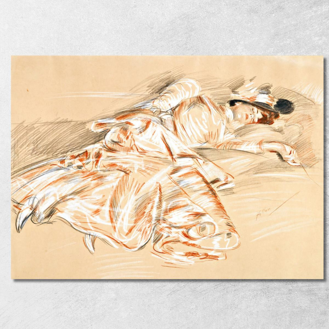 Ragazza Addormentata Paul César Helleu pch14 quadro stampato su tela Ragazza Addormentata Paul César Helleu pch14 quadro stampato su tela