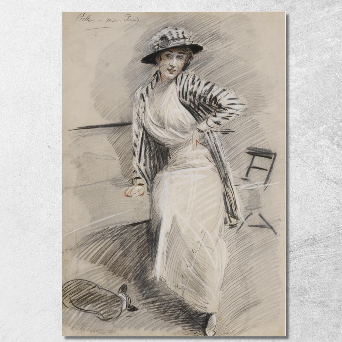 Madame Paris Seduta Su Una Panchina Paul César Helleu pch25 quadro stampato su tela Madame Paris Seduta Su Una Panchina Paul César Helleu pch25 quadro stampato su tela