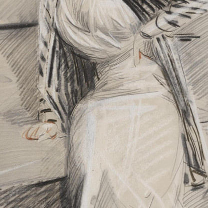 Madame Paris Seduta Su Una Panchina Paul César Helleu pch25 quadro stampato su tela
