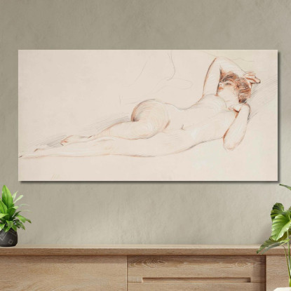 Dormire Nudo Paul César Helleu pch27 quadro stampato su tela