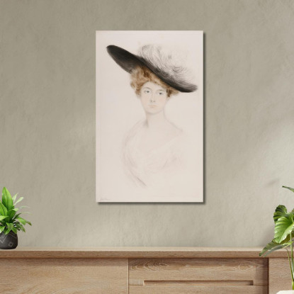 Ritratto Di Donna Con Cappello 2 Paul César Helleu pch32 quadro stampato su tela