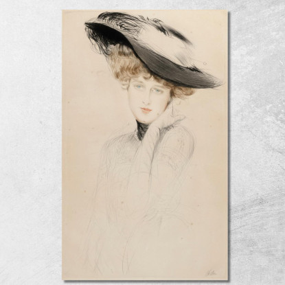 Ritratto Di Donna Con Cappello Paul César Helleu pch35 quadro stampato su tela